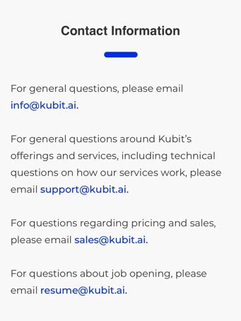Kubit Contact Information